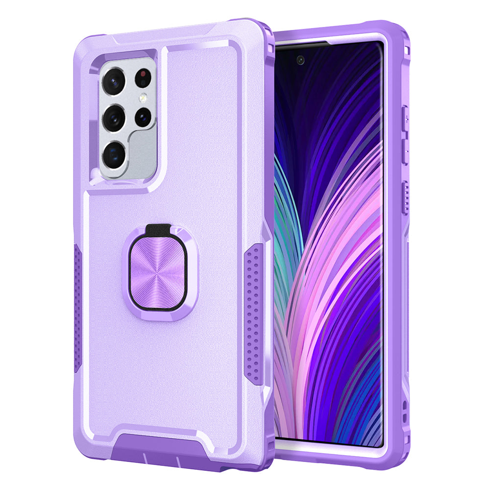 For Samsung Galaxy S23 Ultra Rotatable Ring Holder Kickstand Phone Case PC Silicone Anti-scratch Phone Cover For Samsung Galaxy S23 Ultra Rotatable Ring Holder Kickstand Phone Case PC Silicone Anti-scratch Phone Cover